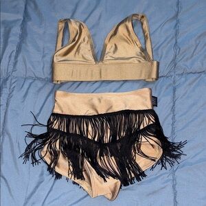 Kids Gold and Black Fringe Matching Set